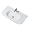 Arezzo 900mm Slatted Walnut Wall Mounted Curved Vanity Unit with Matt White Basin