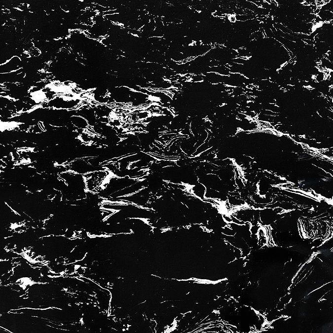 Arezzo 910 Black Marble Effect Worktop with Chrome Wall Mounted Frame Profile Large Image