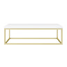 Arezzo 910 Gloss White Stone Resin Worktop with Brushed Brass Towel Rail Frame  Profile Large Image
