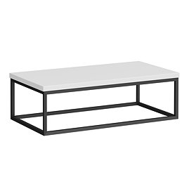 Arezzo 910 Gloss White Stone Resin Worktop with Matt Black Towel Rail Frame