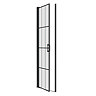 Arezzo 950mm Matt Black Grid Frameless Pivot Shower Door + Tray for Recess  additional Large Image