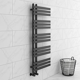 Arezzo Anthracite 1200 x 500mm 15 bars Designer Heated Towel Rail Large Image