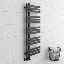 Arezzo Anthracite 1200 x 500mm 15 bars Designer Heated Towel Rail Large Image