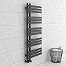 Arezzo Anthracite 1200 x 500mm 15 bars Designer Heated Towel Rail Large Image