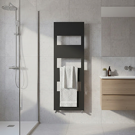Arezzo Anthracite 1500 x 500 Designer Panel Radiator with Towel Rails
