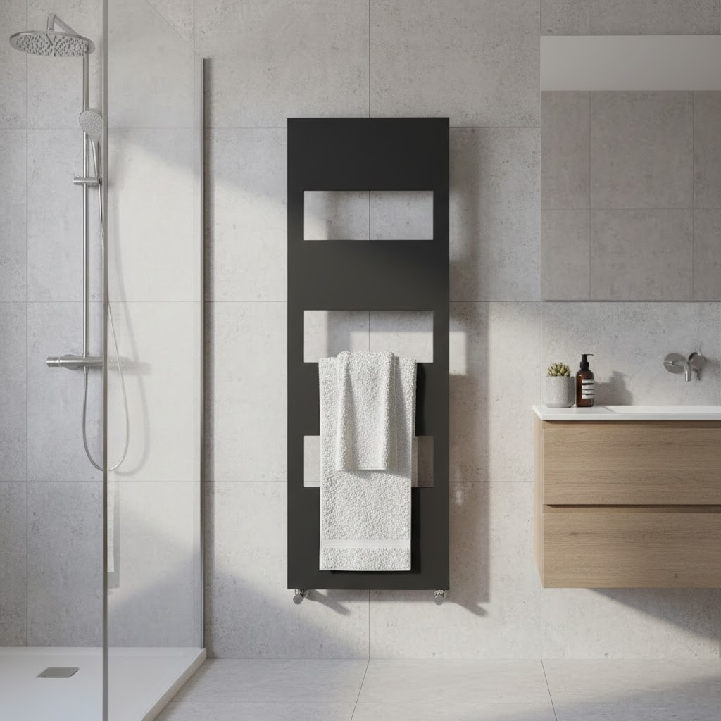 Penzo Radiator Arezzo Anthracite 1500 x 500 Designer Panel Radiator with Towel Rails ...
