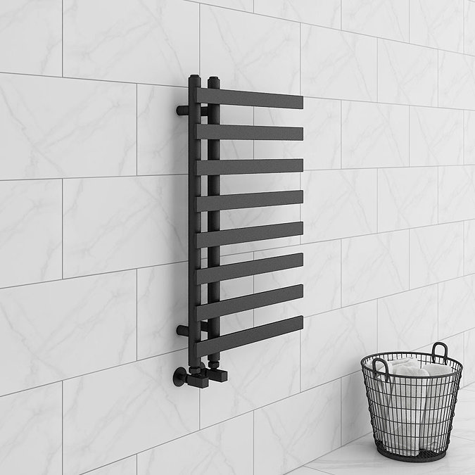 Arezzo Anthracite 800 x 500mm 8 Bars Designer Heated Towel Rail
