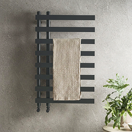 Arezzo Anthracite 800 x 500mm 8 Bars Designer Heated Towel Rail