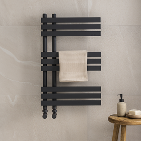 Arezzo Anthracite 800 x 500mm 9 Bars Designer Heated Towel Rail