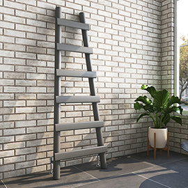Arezzo Anthracite Leaning Ladder 1600 x 600 Heated Towel Rail Medium Image