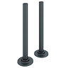 Arezzo Anthracite Round Corner Angled Radiator Valve with Pipe Kit  Feature Large Image