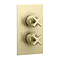 Arezzo Art Deco Crosshead Twin Concealed Shower Valve with Diverter - Brushed Brass