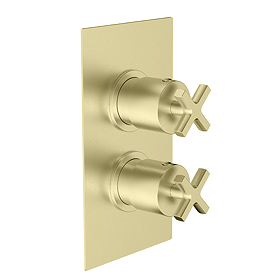 Arezzo Art Deco Crosshead 2-Way Concealed Shower Valve with Diverter - Brushed Brass