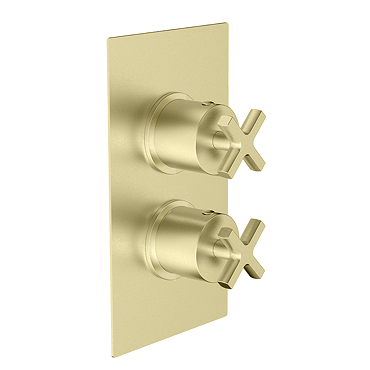 Arezzo Art Deco Crosshead 2-Way Concealed Shower Valve with Diverter - Brushed Brass