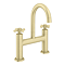 Arezzo Art Deco Crosshead Bath Filler - Brushed Brass