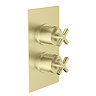 Arezzo Art Deco Crosshead Brushed Brass Luxury Spa 3 Outlet Shower Bundle