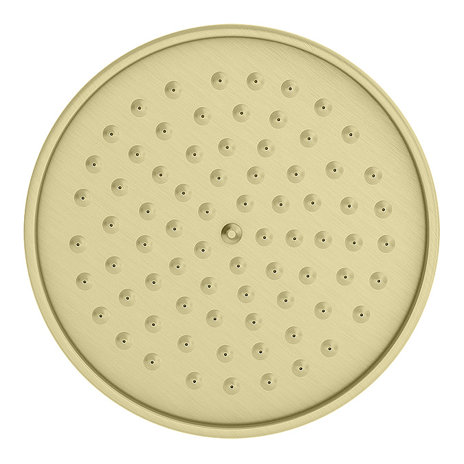 Arezzo Art Deco Crosshead Brushed Brass Shower with Concealed Valve + Wall Mounted 195mm Head