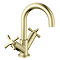 Arezzo Art Deco Crosshead Mono Basin Mixer - Brushed Brass