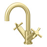 Arezzo Art Deco Crosshead Mono Basin Mixer - Brushed Brass