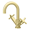 Arezzo Art Deco Crosshead Mono Basin Mixer - Brushed Brass