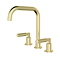 Arezzo Art Deco Lever Deck Mounted (3TH) Basin Mixer Tap - Brushed Brass