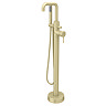 Arezzo Art Deco Lever Freestanding Bath Tap with Shower Mixer - Brushed Brass