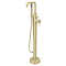 Arezzo Art Deco Lever Freestanding Bath Tap with Shower Mixer - Brushed Brass