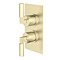 Arezzo Art Deco Lever Twin Concealed Shower Valve with Diverter - Brushed Brass