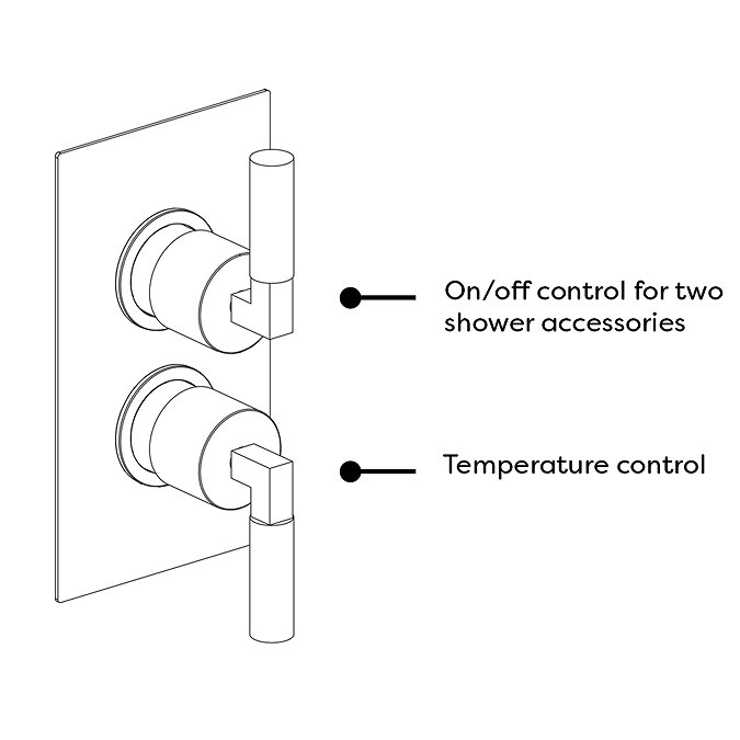 Arezzo Art Deco Lever Concealed Shower Valve with Diverter - Brushed Brass