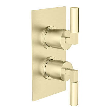 Arezzo Art Deco Lever Concealed Shower Valve with Diverter - Brushed Brass