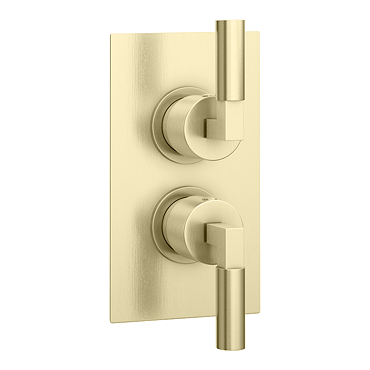 Arezzo Art Deco Lever Concealed Shower Valve with Diverter - Brushed Brass