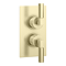 Arezzo Art Deco Lever Twin Concealed Shower Valve with Diverter - Brushed Brass