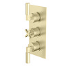 Arezzo Art Deco Lever Triple Concealed Shower Valve with Diverter - Brushed Brass