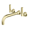 Arezzo Art Deco Lever Wall Mounted (3TH) Bath Filler Tap - Brushed Brass