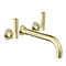 Arezzo Art Deco Lever Wall Mounted (3TH) Bath Filler Tap - Brushed Brass