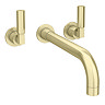 Arezzo Art Deco Lever Wall Mounted (3TH) Bath Filler Tap - Brushed Brass