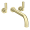 Arezzo Art Deco Lever Wall Mounted (3TH) Bath Filler Tap - Brushed Brass