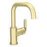 Arezzo Art Deco Single Lever Side Action Mono Basin Mixer - Brushed Brass