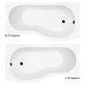 Arezzo B-Shaped Shower Bath (1700mm with Screen + Front Panel)  Profile Large Image