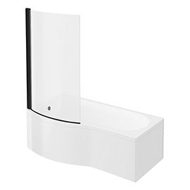 Arezzo B-Shaped Shower Bath (1700mm with Screen + Front Panel) Medium Image