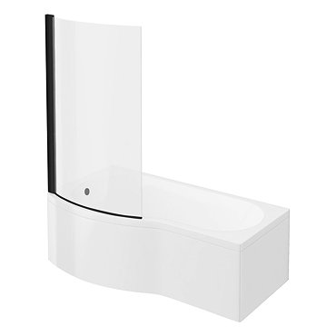 Arezzo B-Shaped Shower Bath (1700mm with Screen + Front Panel)  Profile Large Image