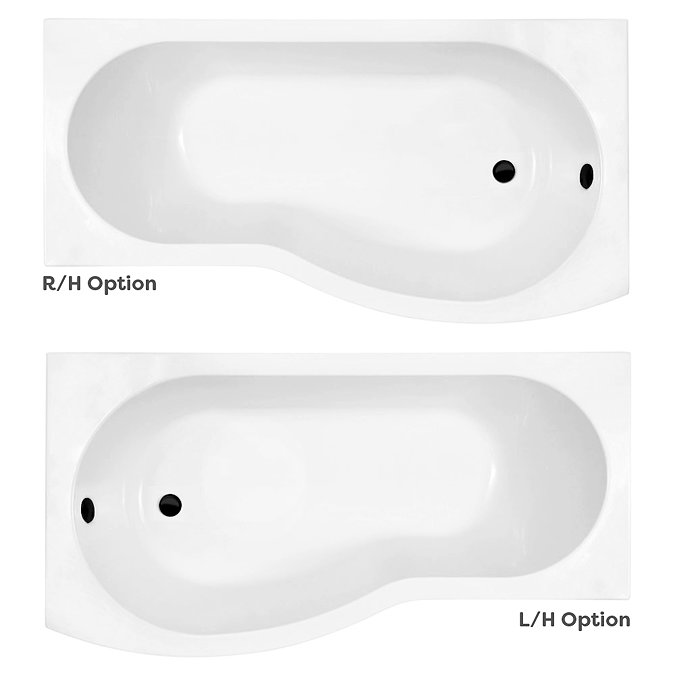 Arezzo B-Shaped Shower Bath Suite - 1700mm  Profile Large Image