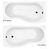 Arezzo B-Shaped Shower Bath Suite - 1700mm  Profile Large Image