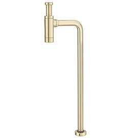 Arezzo Basin Bottle Trap + Tube to Floor Pipe Set Brushed Brass