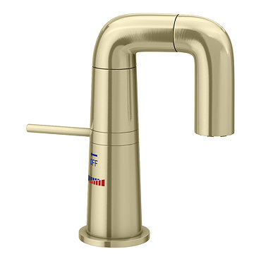 Arezzo Basin Mixer Tap with 360 Degree Rotating Spout Brushed Brass  Profile Large Image