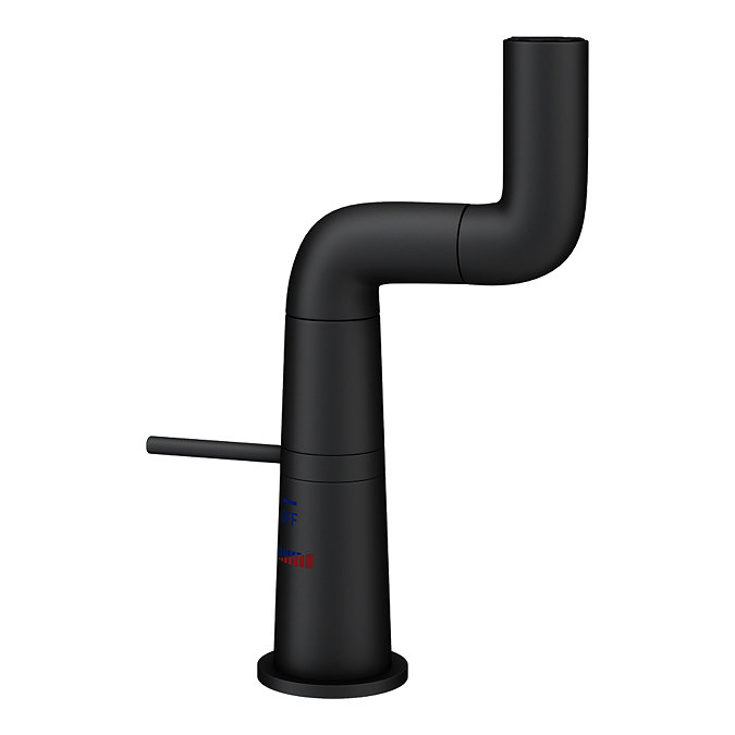 Arezzo Basin Mixer Tap with 360 Degree Rotating Spout Matt Black  Profile Large Image