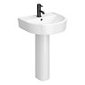 Arezzo Bathroom Suite - Freestanding Bath, Toilet, Basin & Black Taps