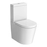 Arezzo Bathroom Suite - Freestanding Bath, Toilet, Basin & Black Taps