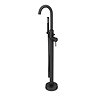 Arezzo Bathroom Suite - Freestanding Bath, Toilet, Basin & Black Taps