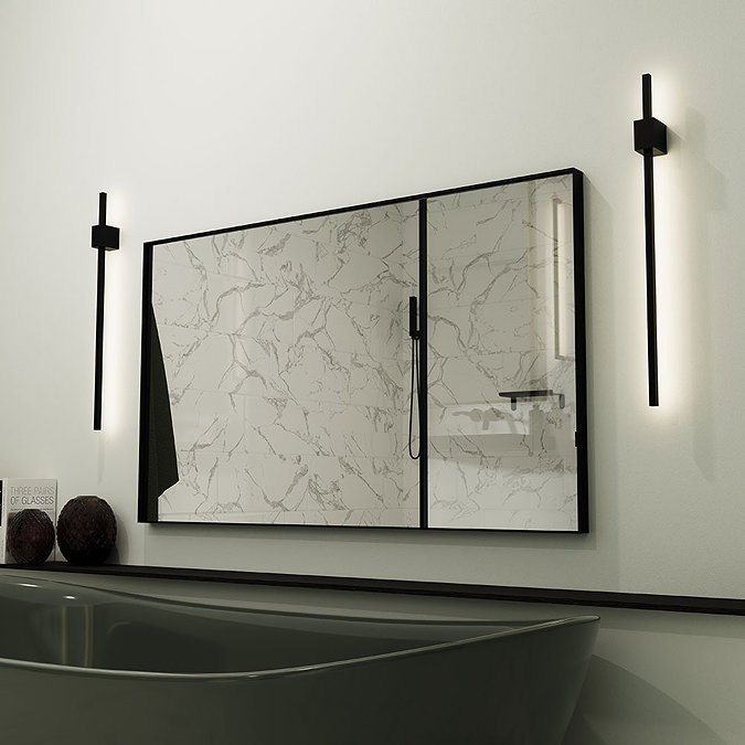 Arezzo Black 1200 x 700mm Rectangular Mirror Profile Large Image